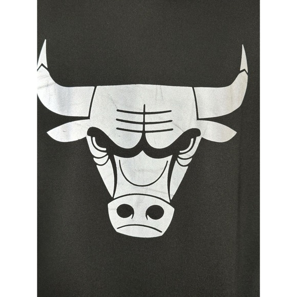 NBA Other - NBA Chicago Bulls Black Pullover Hoodie Men's Size Large Silver Marble Logo EUC